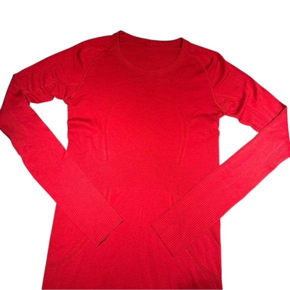 Lululemon Swiftly Tech Long Sleeve 2.0 - Women's Red Long Sleeve Top size 6 - Picture 15 of 16